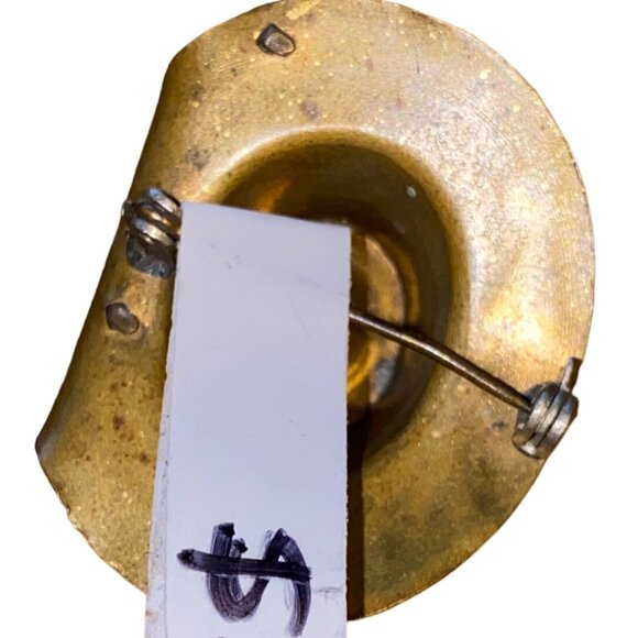 Vintage Cowboy Hat Brooch with Feather Accent – Yeehaw Your Way to Style! - Picture 5 of 5